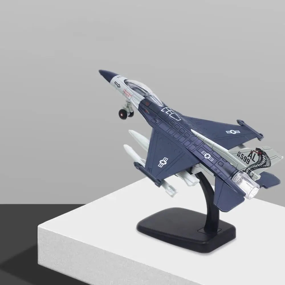 Diecast Fighter Aircraft Toy Pullback & Go with Light Sound Aviao Plane Model Collection F16 F22 F35 Jet Plane Toy Kids Toy