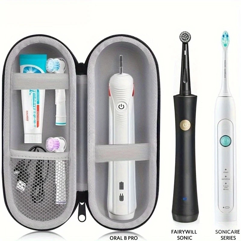 Electric toothbrush travel case, equipped with hanging chain and portable toothbrush holder