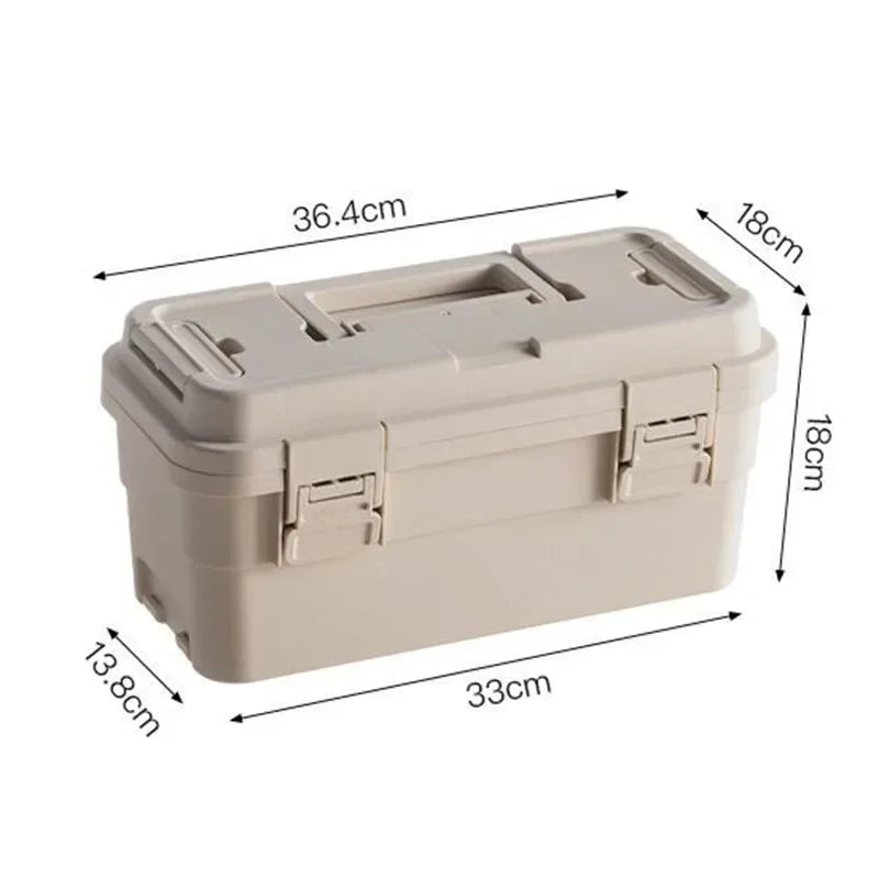 Household Flip Double-layer Tool Organizer Box Multifunctional Camping Hardware Tools Storage Boxes Multiple Stacks Tool Case