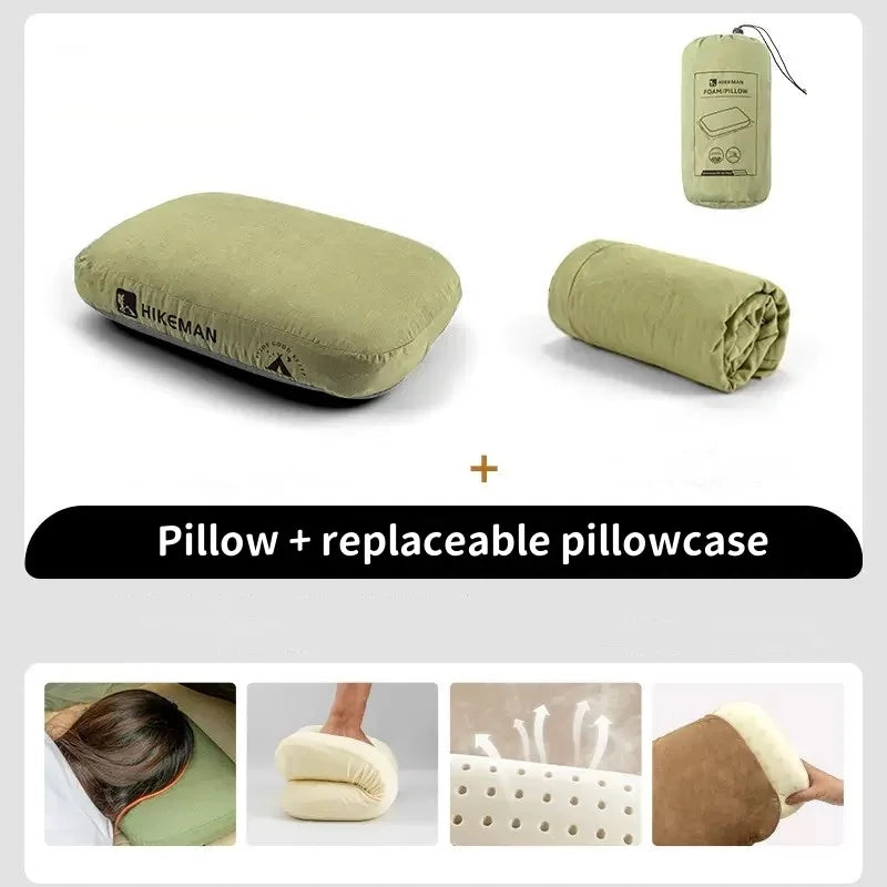 Outdoor Camping Pillow Memory Foam Travel Cervical Pillow Portable Lunch Break Pillow Slow Rebound Memory Pillow
