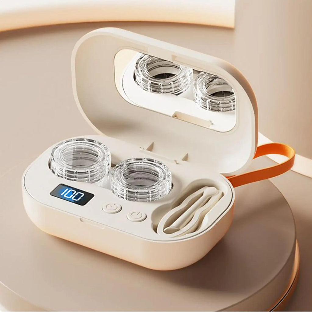 Ultrasonic Contact Lens Cleaning Machine Mini Electric Contact Lens Cleaner Compact Deep Cleaning Device Machine For Travel