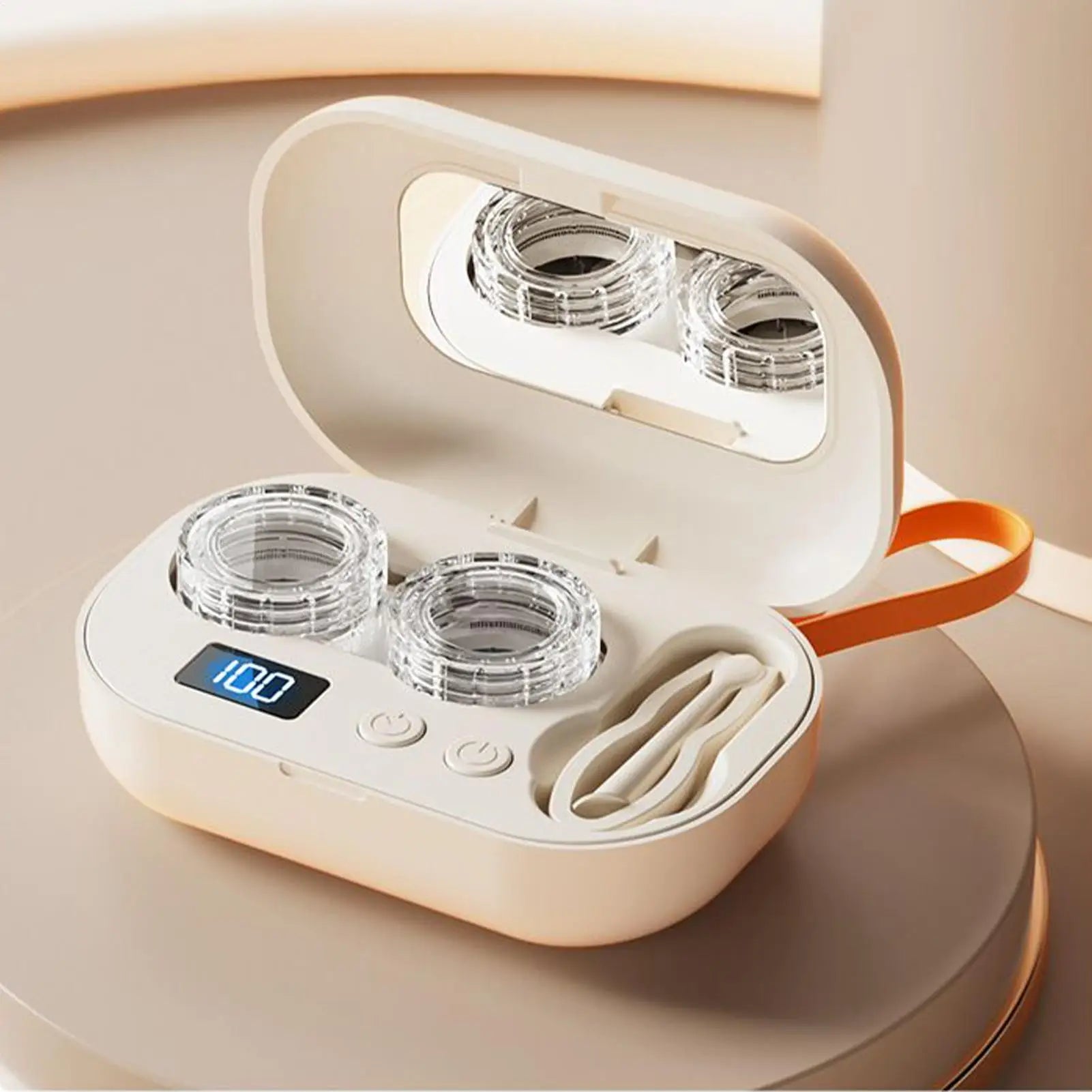 Ultrasonic Contact Lens Cleaning Machine Mini Electric Contact Lens Cleaner Compact Deep Cleaning Device Machine For Travel