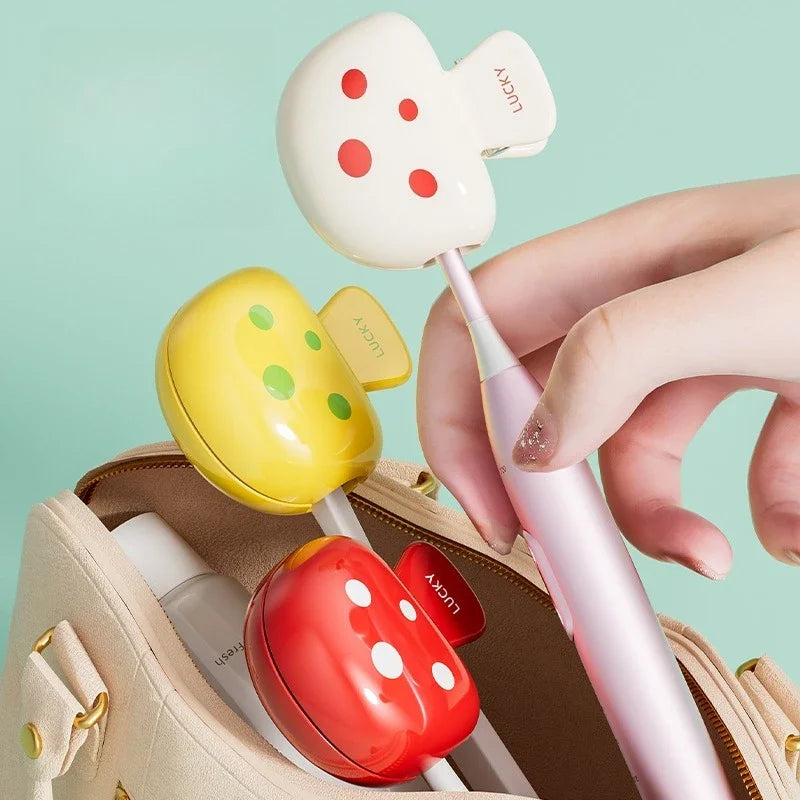 Cute Travel Toothbrush Head Covers Toothbrush Protector Cap Brush Pod Case Protective Portable Plastic Clip for Household Travel