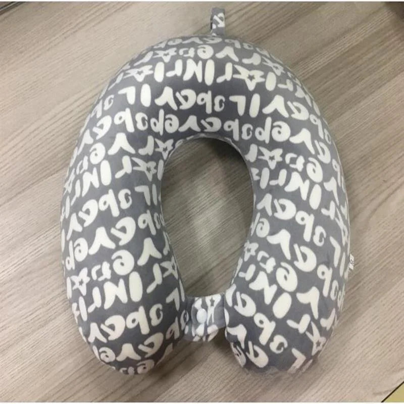 Memory Foam U-aped Ne Pillow Travel Pillow Office Nap Support Stretchable Foldable Children's Plant Floral Patterned Pillow