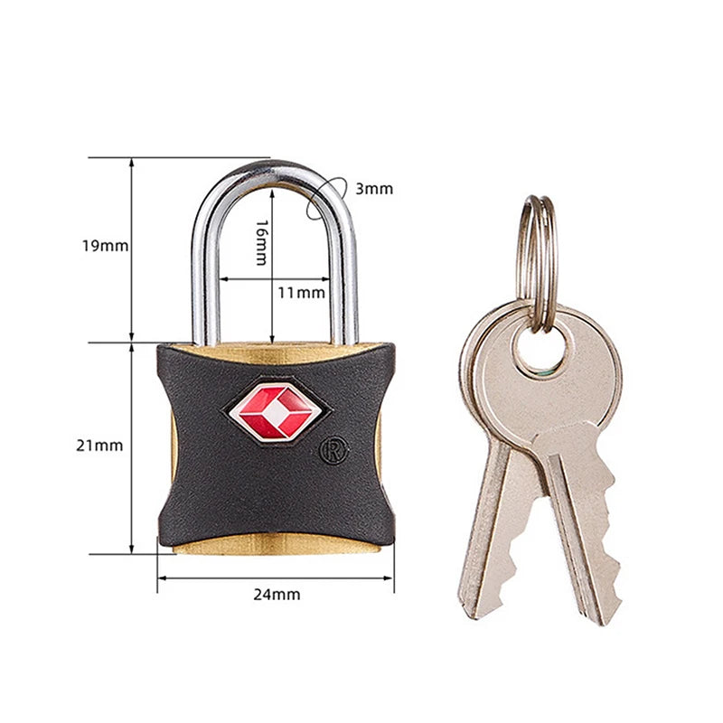 TSA Custom Lock Luggage Lock Travel Bag Lock Security Tool Cabinet Locker Padlock With Key Travel Mini Portable Anti-Theft Lock