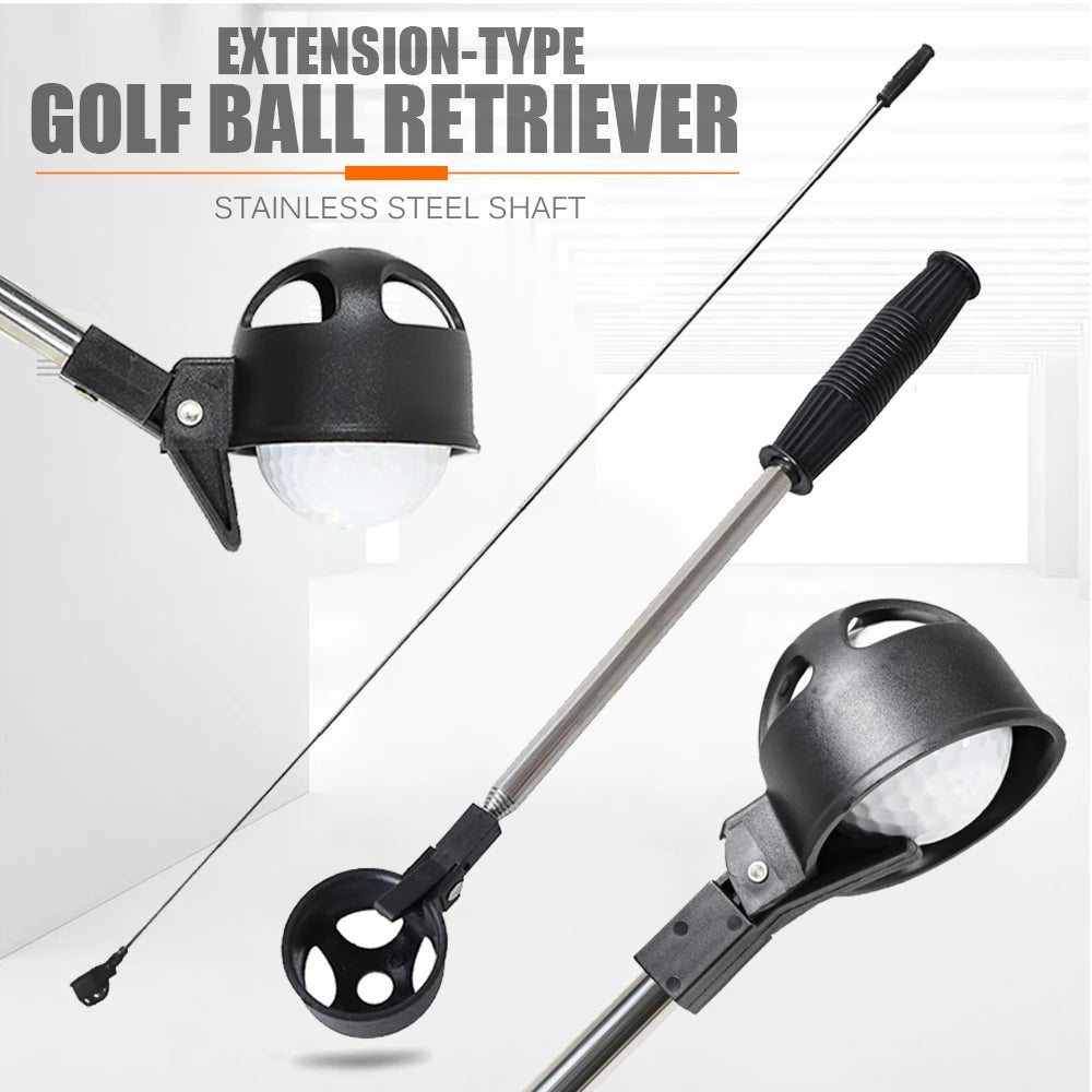Telescopic Golf Ball Retriever, Stainless Steel Shaft Extendable Golf Ball Pick Up Tool for Golf Course, Water Hazard Retrieval
