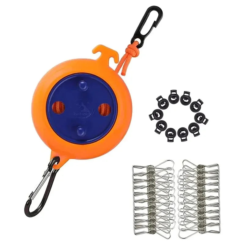 Clothesline Laundry Drying Rope 8M Outdoor Clothes Line Windproof Anti-slip Retractable Cord for Laundry Drying Line Camping