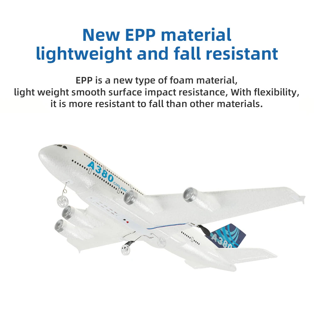 A380 Airplane Airbus RC Airplane Foam Toys 2.4G Glide Fixed Wing RTF Plane Outdoor Toys Drone Modle Easy Fly Children Gift