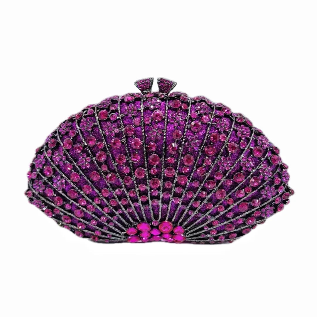 Fan Women Full Crystals Handbags for Dinner Party Luxury Diamond Evening Bag Wedding Bridal Purses Gala Banquet Gems Purse