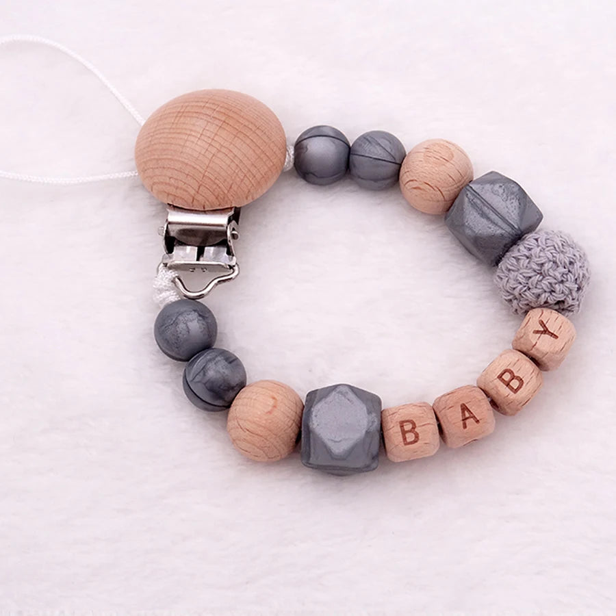 New Baby Pacifier Clips Personalized Name Teethers Toys Dummy Nipples Holder Clip Chain Babies Accessories Newborn Gifts Custom