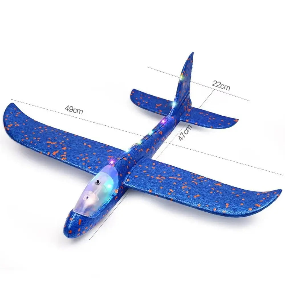 Large Foam Glider Airplane Epp Foam Material with LED Lights Inertial Foam Plane Ultralight Durable Hand Throw Airplane