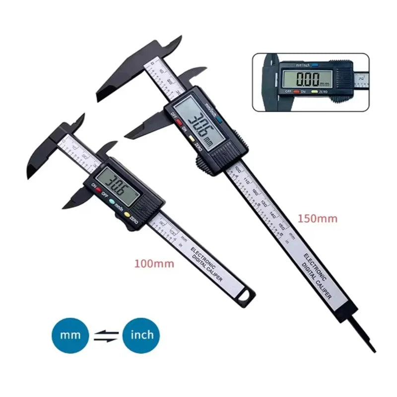100mm 150mm  Electronic Digital Caliper Tool Carbon Fiber Dial Vernier Caliper Gauge Micrometer Measuring Tool Digital Ruler