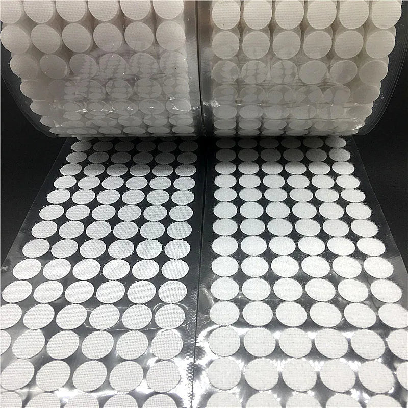 1000 Pairs Self Adhesive Fastener Tape Dots 10/15/20mm Disc Adhesive Strong Glue Magic Sticker Round Fastener Hook and Loop Tape