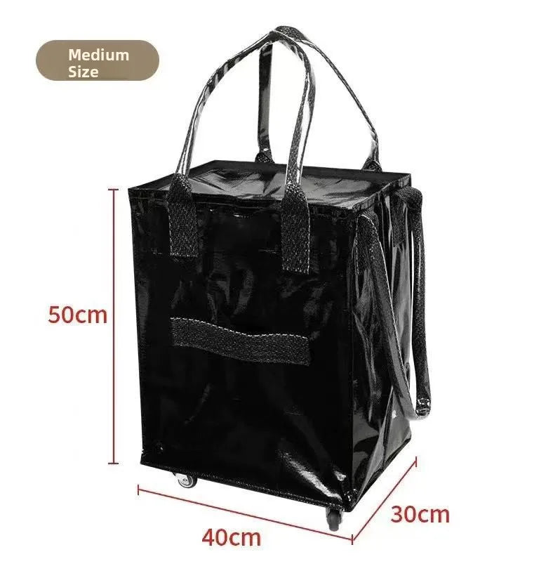 Hulken Detachable Travel Bag with Cover Silent Wheels Stackable Storage Portable Shopping Cart Large Capacity Foldable Shoppi...