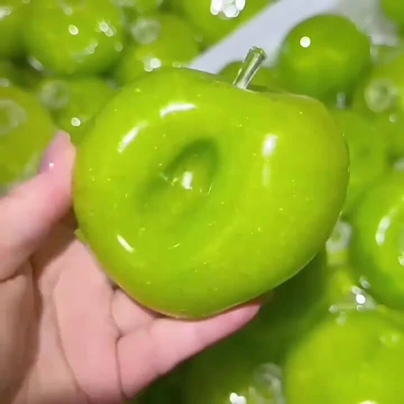 Green Apple Slushie Squishy Fidget Toy Crunchy Moldable Non-Bounce Sensory Stress Reliever Medium Grip Strength Slow Rising Gift