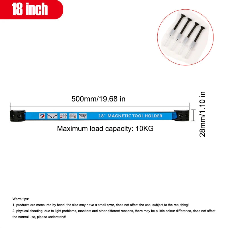8/12/18 Inch Magnetic Tool Holder Strip for Storing Aarage Tools Kitchen Utensils Iron Products Storage Arrangement Organizer
