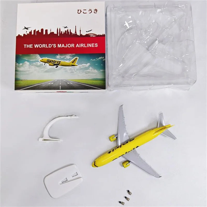 20cm Spirit A320 Metal scale aircraft 1:300 Scale Static Souvenir Plane Toy Model airplanes Children toys for Collection
