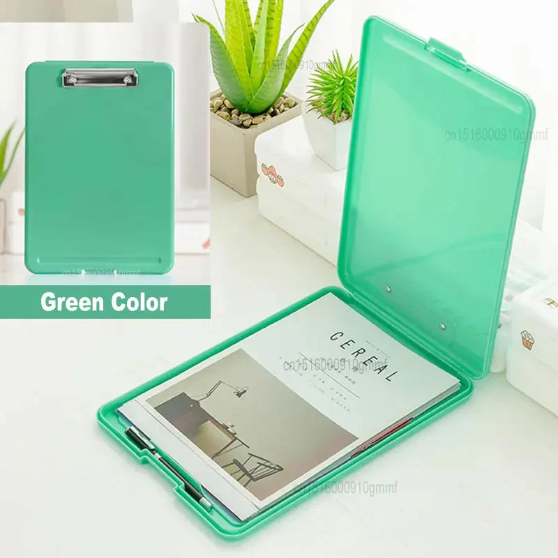 A4 Paper File Document Storage Box With Folder Clip Writing Board WordPad Office School Stationery Holder Organizer Case 8 Color