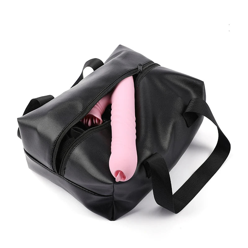 Sex Products Leather Handbags Valise Adult Games Anal Plug Handcuff Whip Bdsm Bondage Sex Toys, SM Big Capacity Storage Bag