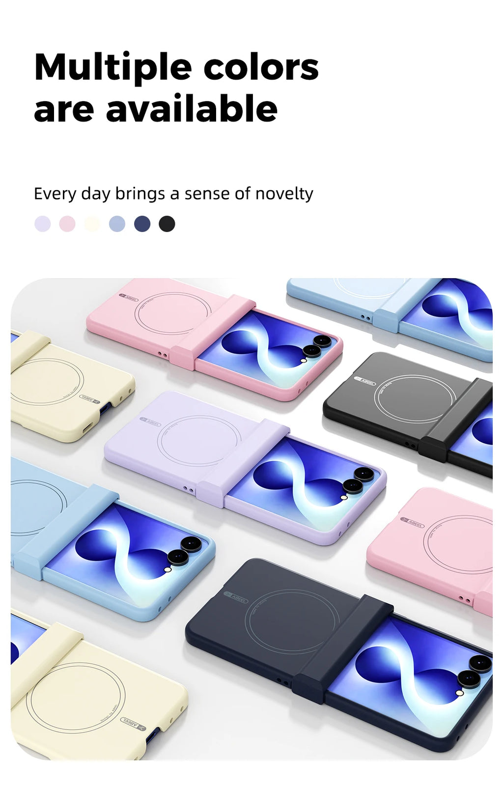 For Samsung Galaxy Z Flip8 7 FE 6 5 Phone Case Magnetic Silicone Wireless Charging Three-In-One Hinge Tough PC Cover Hard Fundas