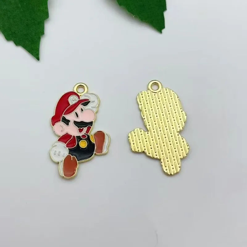 10 pieces/batch of cute cartoon enamel pendants, used for DIY earring jewelry making bracelets earrings handmade accessories
