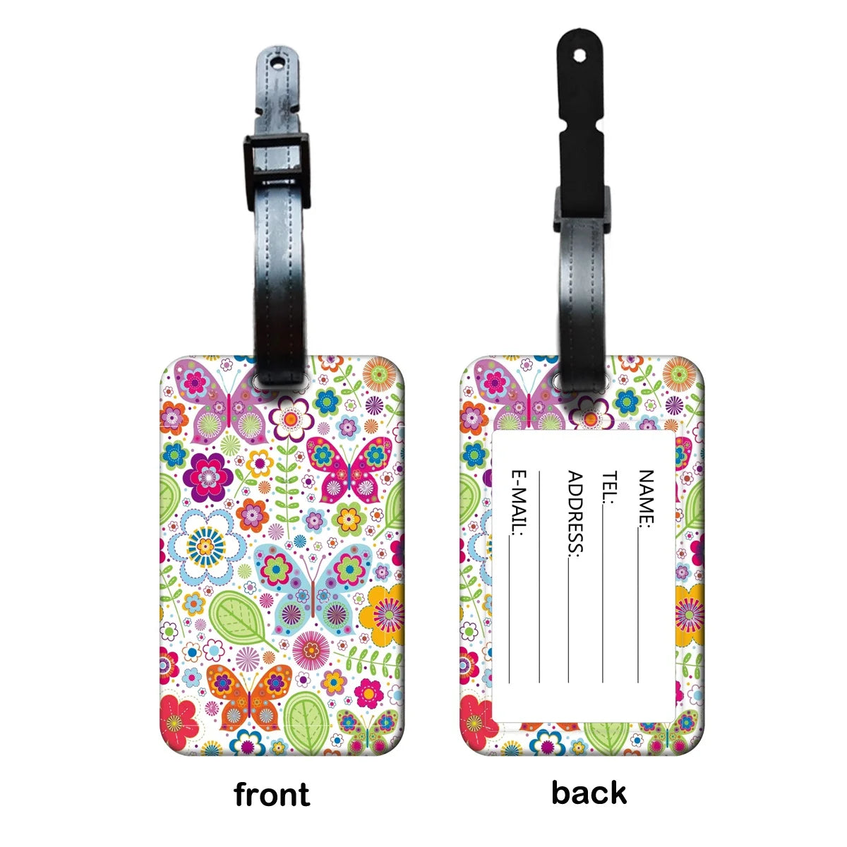 Beautiful Flowers Plants Baggage Tag Women Suitcase Backpack Anti-Lost Listing ID Card Holder Fashion Luggage Accessories Gift