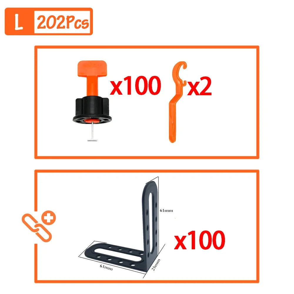 51-402Pcs Floor Tile Leveling System Clips Spacers Porcelain Ceramic Leveler Kit For Tile Laying Wall Fixing Construction Tools