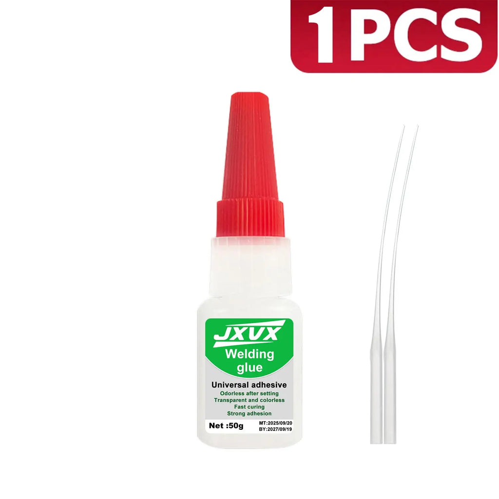 LOOLIFL 50g High Strength Oil-based Glue for Welding, Oil-based Super Glue, High Quality CA Glue - Universal Instant Adhesive for Resin Ceramics Metal Glass Wood, Complimentary Precision Dispenser.