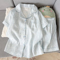 Women's Summer Thin Pajamas with Leopard Print Pattern, Short-Sleeved Shorts, Sweet and Cute, Can Be Worn Outside in Summer, Two-Piece Home Wear Set