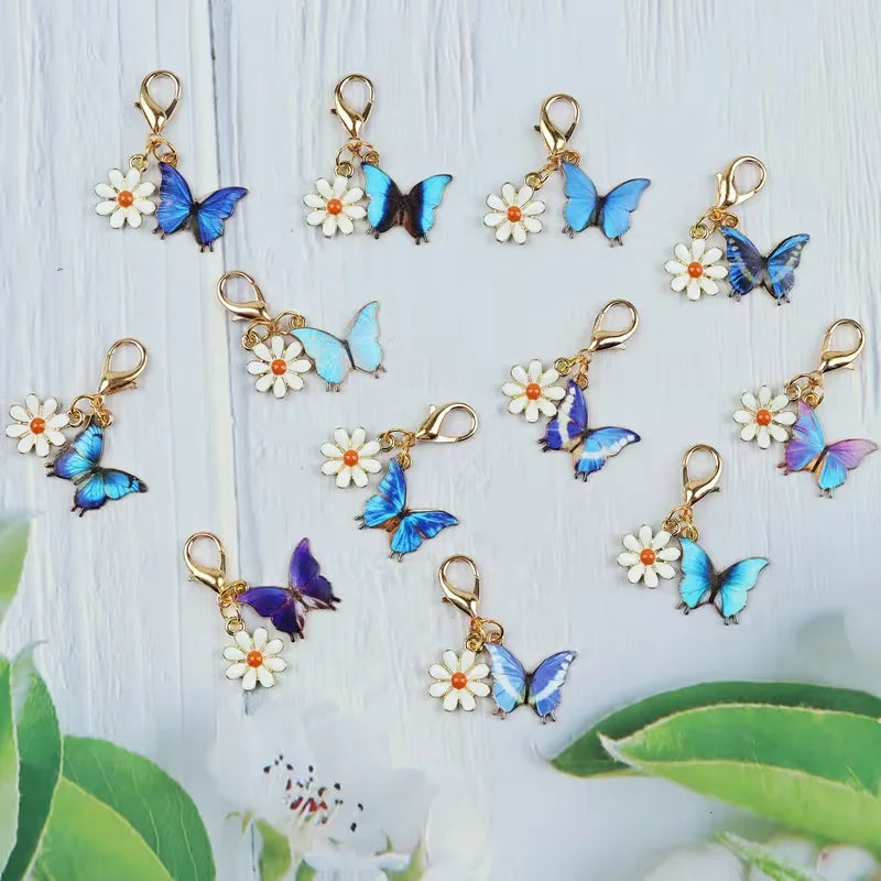 12 Pieces of Charming Butterfly Keychains, Suitable for Backpack Decoration, Bag Accessories, Birthday, Party Gifts.
