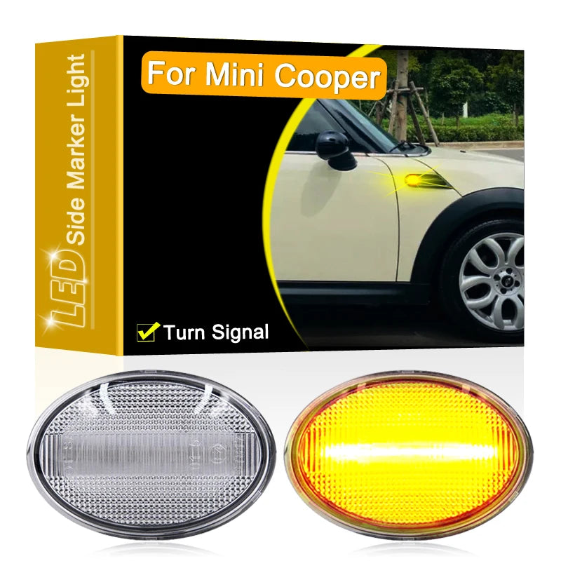12V Clear Lens LED Side Marker Lamp Assembly For Mini Cooper R55/R55N R56/R56N R57/R57N R58 R59 Blinker Turn Signal Light