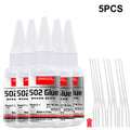 LOOLIFL1-10pcs 502 Super Glue Instant Quick-drying Cyanoacrylate Adhesive Leather Rubber Wood Metal Strong Bond Liquid Glue Tool