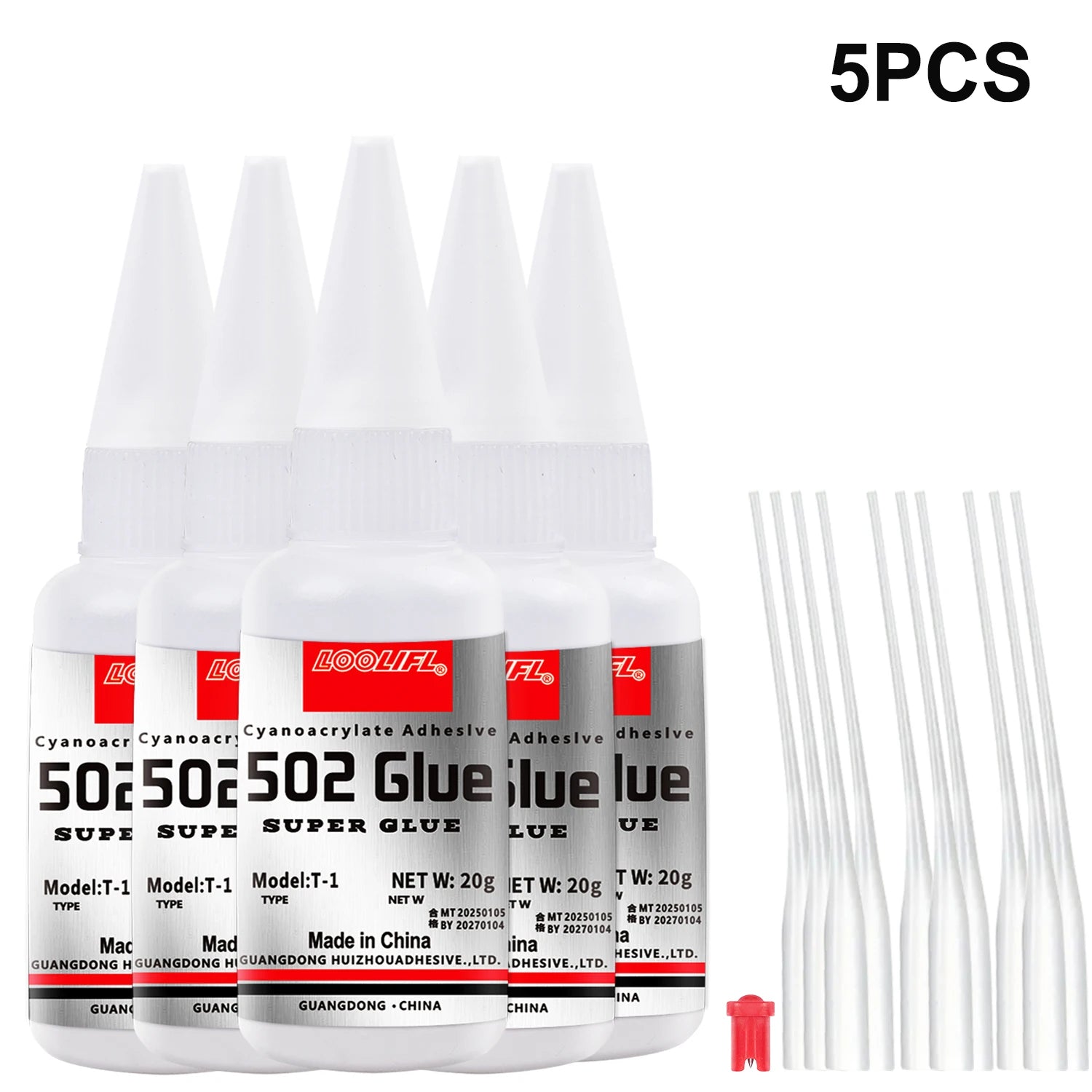 LOOLIFL 20g502 Super Glue Cyanoacrylate Adhesive Strong Bond Multi-Purpose for Shoes Ceramics Metal Plastic Toy Repair DIY Craft