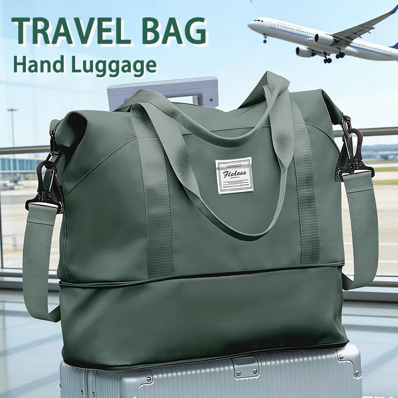 Expandable Travel Bag for Ryanair Easyjet, Hand Luggage Sport Bag Gym Bag, Large Capacity Foldable Travel Duffel Bag Weekend Bag