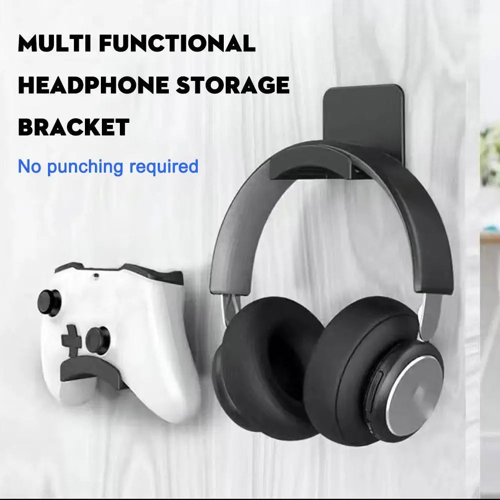 Under Desk Headphone Stand Universal Wall Mount Gaming Controller Holder Headset Display Rack Earphone Hook