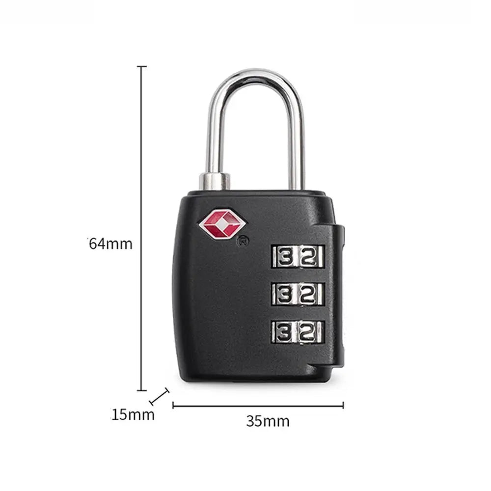 TSA 3 Digit Combination Lock Security Tool Anti-theft Lock Customs Password Lock Cabinet Locker Padlock