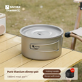 Pure Titanium Outdoor Ultralight Portable Pot Foldable Handle Camping Cookware For Hiking Travelling Instant Noodle Stockpot