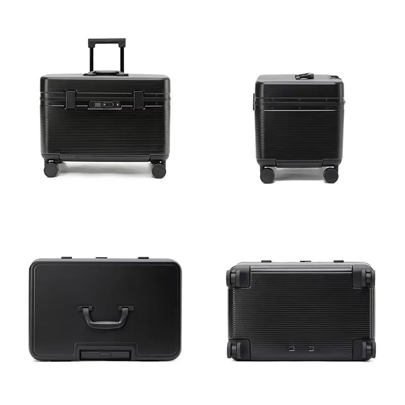 Bunnyfly 18" Aluminum Alloy Frame Spinner Suitcase Camera Trolley Pilot Luggage Bag with Wheels Photography Equipment Case