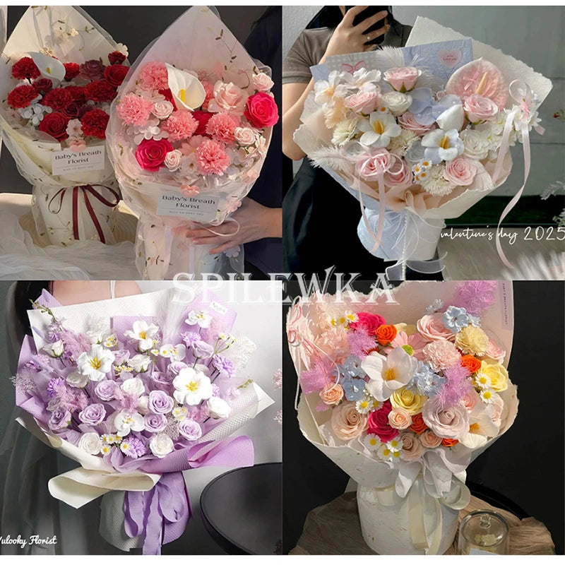 50Pcs Carnation Flowers Head for DIY Bouquet Craft-Long-Lasting Fragrant  Artificial Blooms Valentine's/Mother's Day Home Decor
