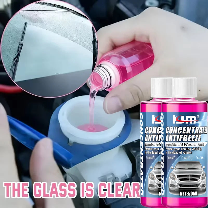 KJM 50ml Concentrated Windshield Washer Fluid -40℃ Anti-Freeze with Oil Film Remover And Glass Cleaning Properties