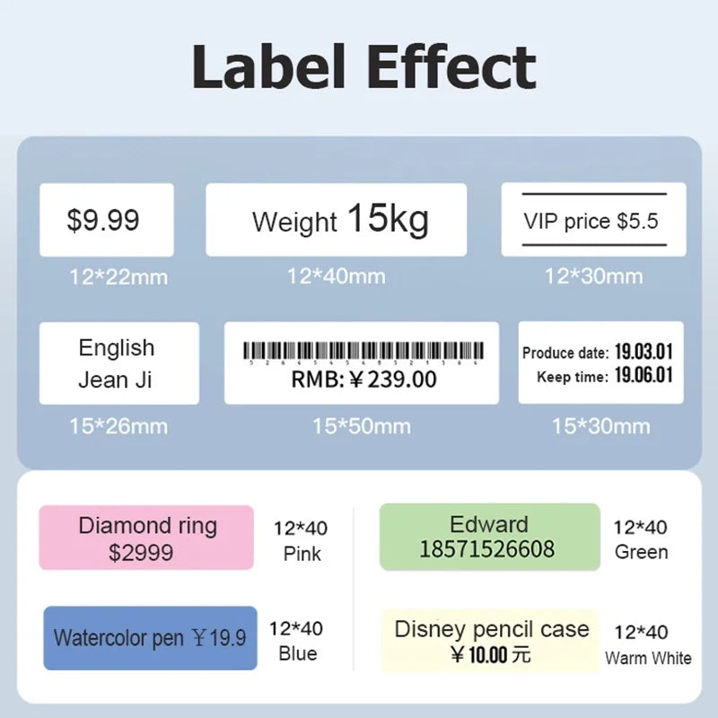 Marklife P15 Thermal Label Sticker Label Paper Tape For Mini Thermal Printer White Color Self-adhesive Paper For P12 Q30 Printer