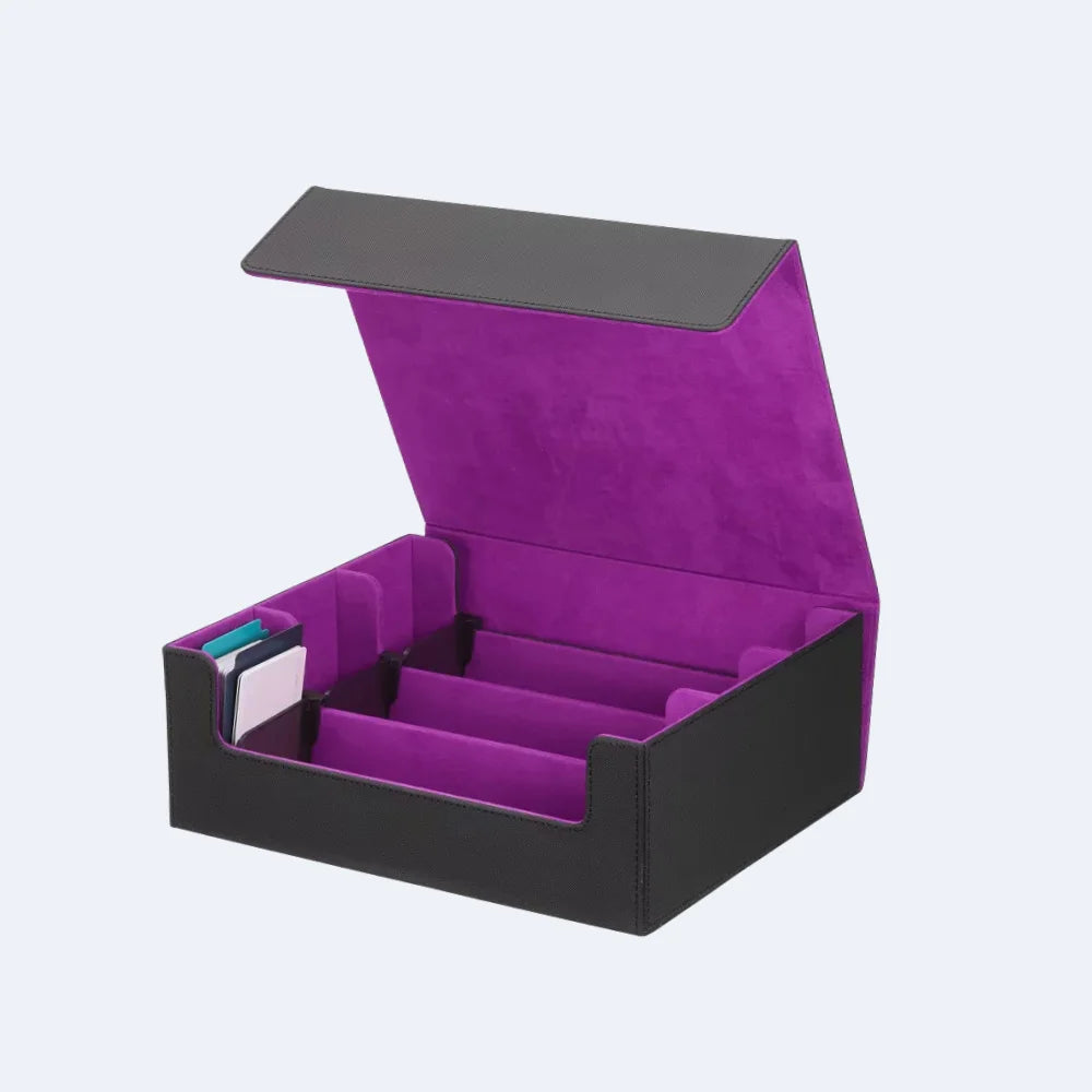 Trading Card Storage Box, 1800+ Sleeved Cards, Magnetic Closure PU Leather Deck Box for MTG Pokemon YuGiOh Sports Cards Organize