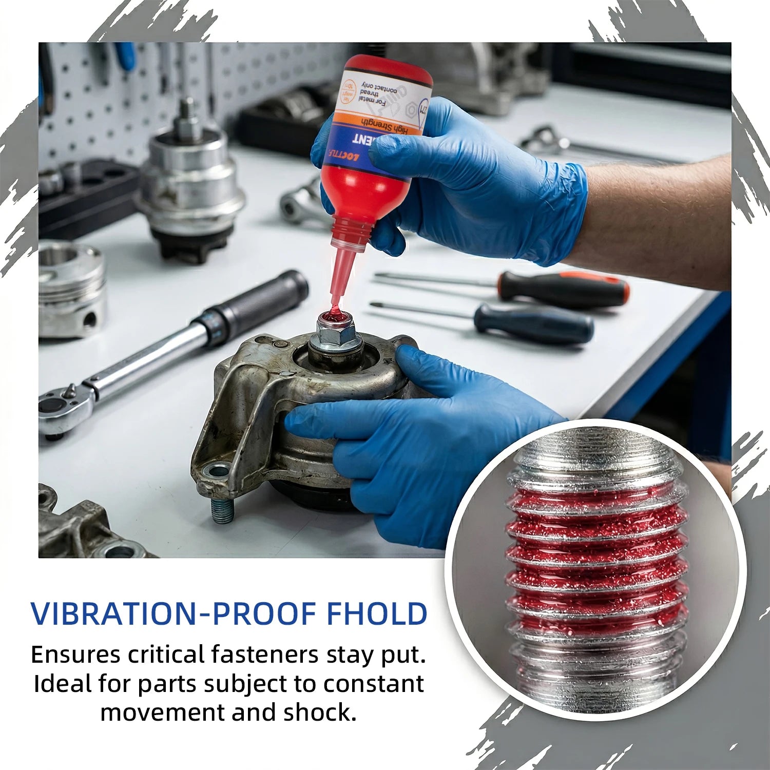 10ml Threadlocker 271Red High-Strength Thread Locker Screw Adhesive Lock Tight Seal Fasteners Anaerobic Curing Metal Glue