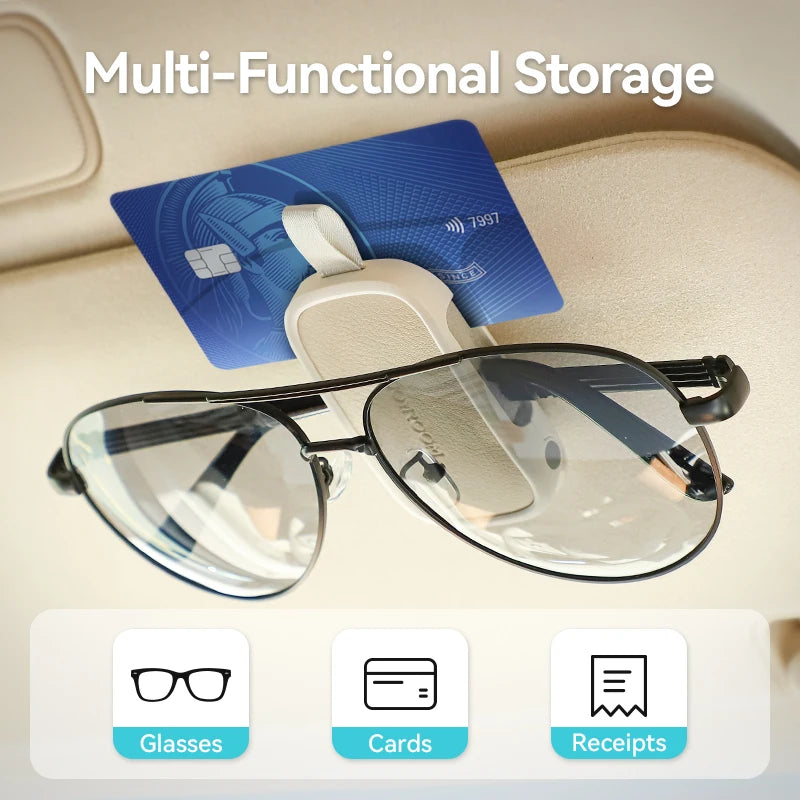 Joyroom Car Eyeglass Holder Universal Sun Visor Eyeglasses Clip Car Sunglasses Holder Card Ticket Holder For Car Accessories