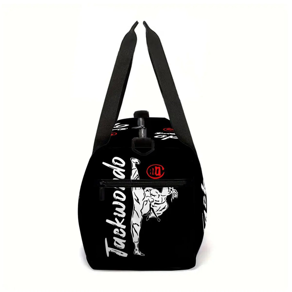 Taekwondo Judo 2D Flat Cartoon School Travel Bag Large Capacity Zipper Luggage Bag Best Gift for Boys Girls Fashion Style