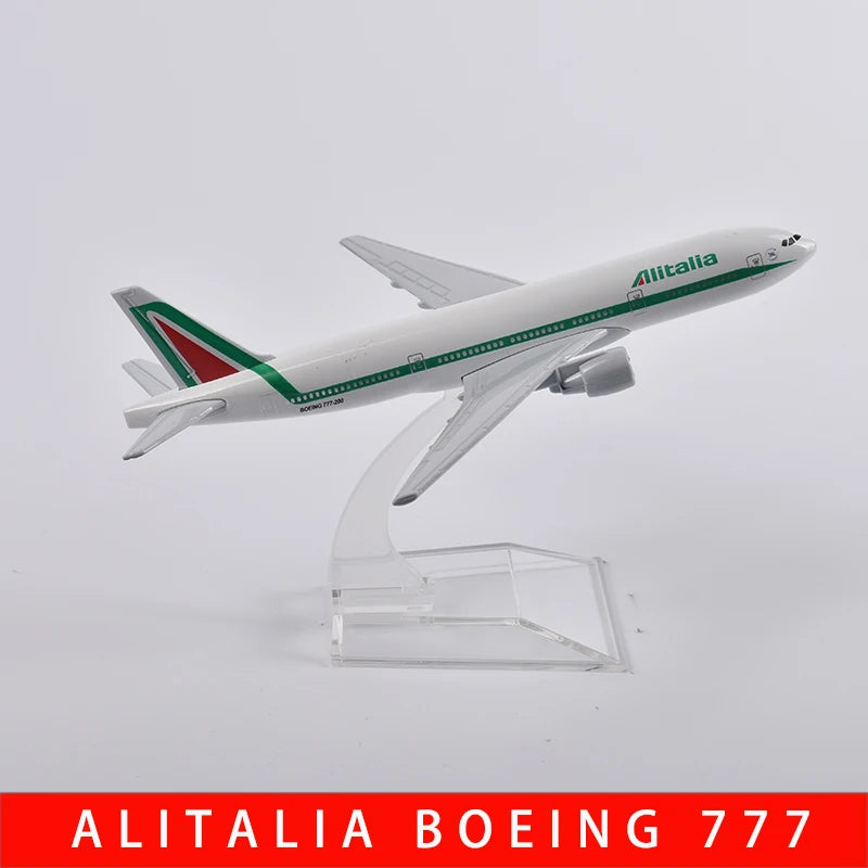 JASON TUTU 16cm  Alitalia Boeing 777  Airways Airplane Model Plane Diecast Metal 1/400 Scale Planes