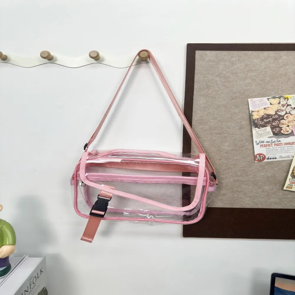 Fashion Transparent Crossbody Bag Versatile Large Capacity Shoulder Bag PVC Handbag