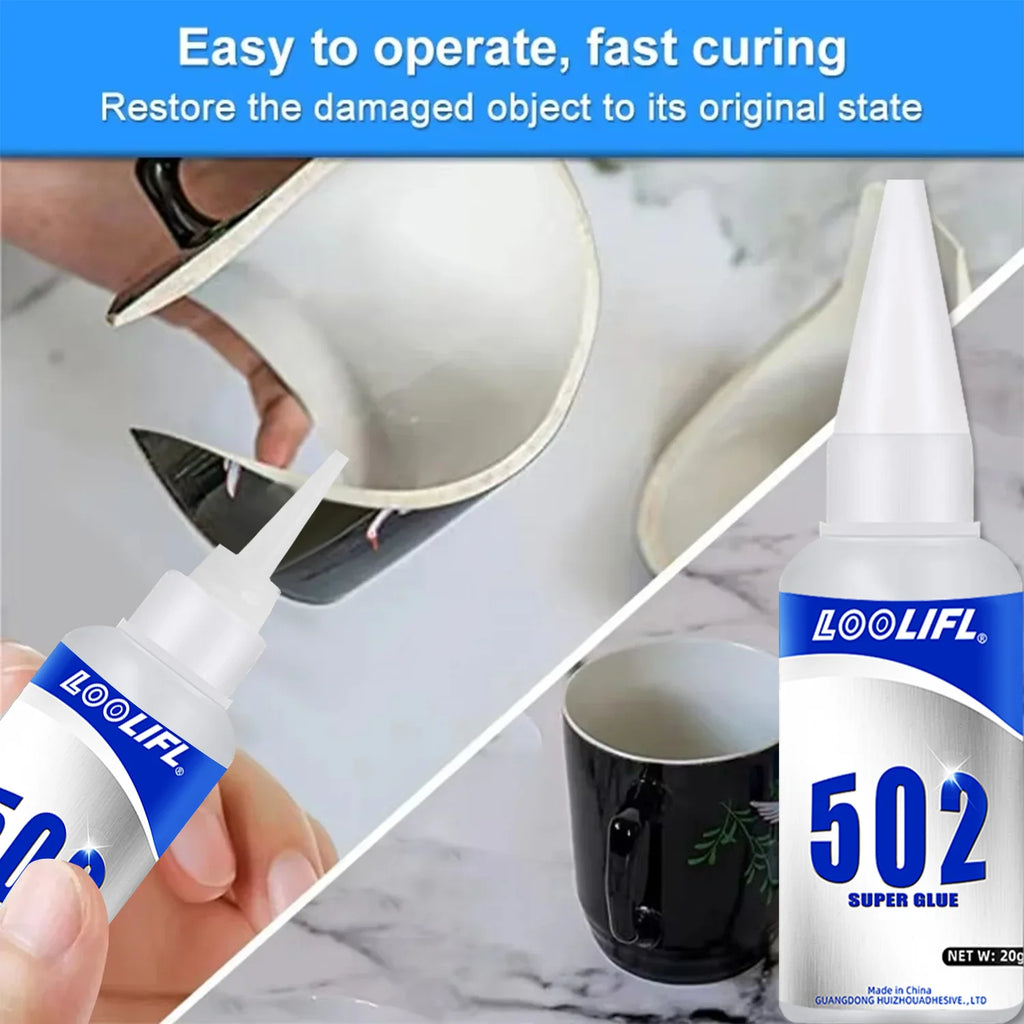 LOOLIFL 502 Super Glue 20g Instant Strong Adhesive Transparent Glue for Metal Plastic Wood Ceramics Universal Repair Tool 1-7pcs