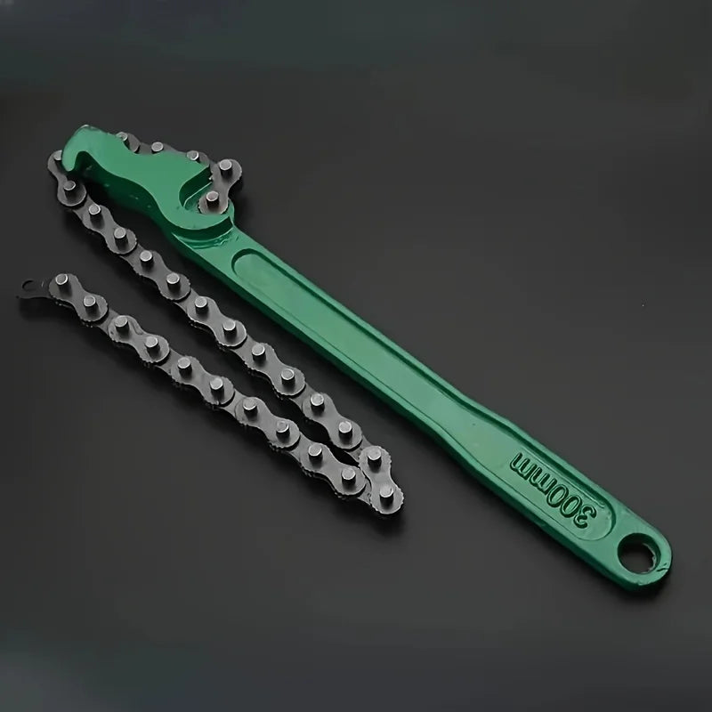 1pc Steel Heavy Duty Chain Wrench Tool, Adjustable Grip Spanner with Ergonomic Handle for Oil Filter Pipe Fittings Removal