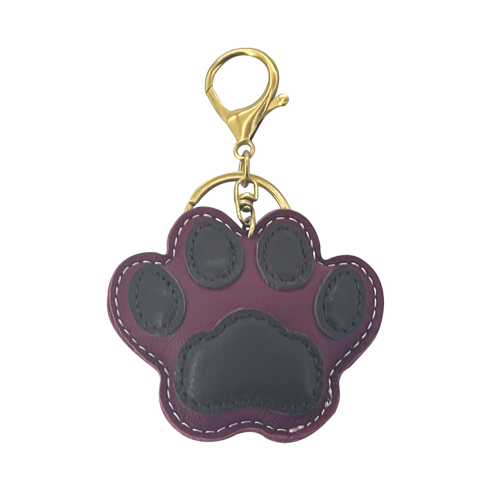 New Cute Cat Paw Key Ring Cow Leather Handbag Pendant Trendy Luggage Bag Accessories cat Footprint For Women and Men